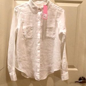 Lilly Pulitzer Sea View Linen Top